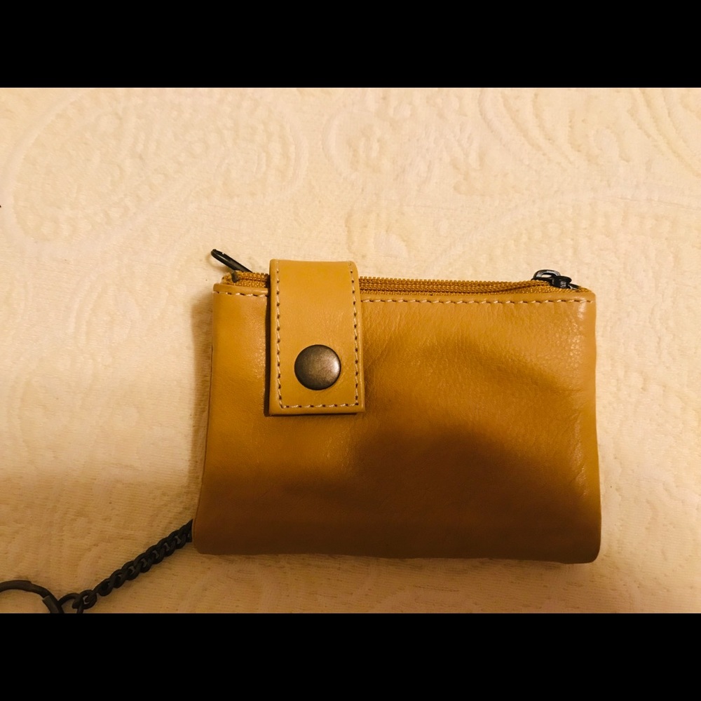 Latico mini yellow leather wallet